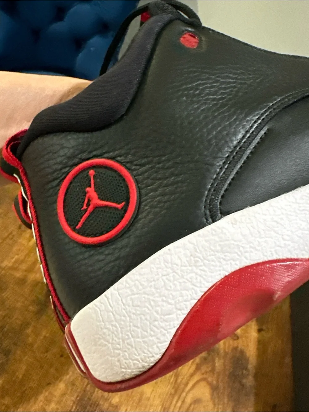 Jordan Men’s Black and Red Low-Top Basketball Sneakers